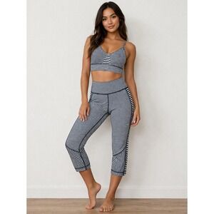 DYI Define Your Inspiration Activewear Set Women Small Navy White Striped Crop
